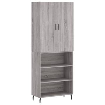 Highboard Grey Sonoma 69.5x34x180 cm Engineered Wood