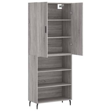 Highboard Grey Sonoma 69.5x34x180 cm Engineered Wood