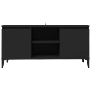 TV Cabinet with Metal Legs Black 103.5x35x50 cm