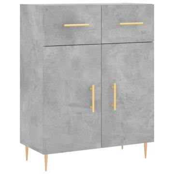 Highboard Concrete Grey 69.5x34x180 cm Engineered Wood