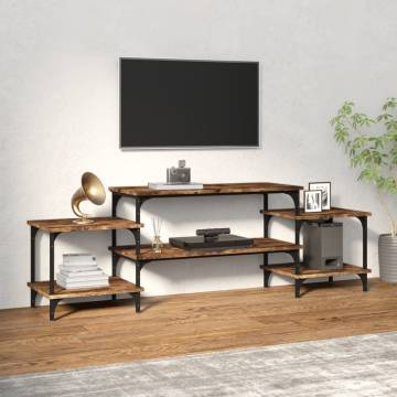 TV Cabinet Smoked Oak 157x35x52 cm Engineered Wood