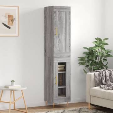 Highboard Grey Sonoma 34.5x34x180 cm Engineered Wood