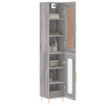 Highboard Grey Sonoma 34.5x34x180 cm Engineered Wood