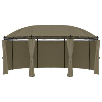 Gazebo with Curtains 520x349x255 cm Taupe 180 g/m²