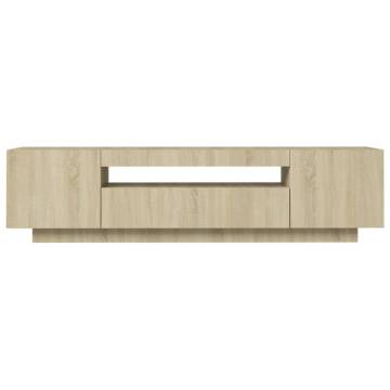 TV Cabinet with LED Lights Sonoma Oak 160x35x40 cm