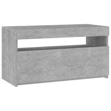 TV Cabinet with LED Lights Concrete Grey 75x35x40 cm