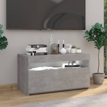 TV Cabinet with LED Lights Concrete Grey 75x35x40 cm