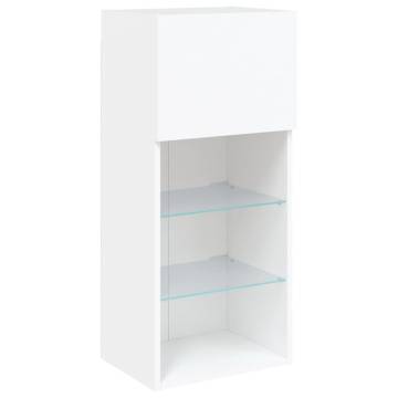 TV Cabinet with LED Lights White 40.5x30x90 cm