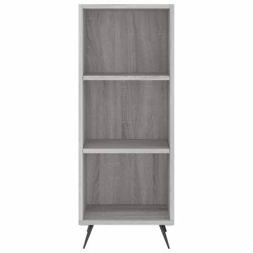 vidaxL Shelf Cabinet Grey Sonoma 34.5x32.5x90 cm Engineered Wood