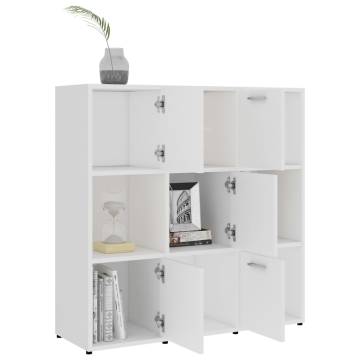 Book Cabinet White 90x30x90 cm Engineered Wood