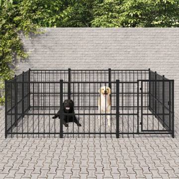 Outdoor Dog Kennel Steel 8.47 m²