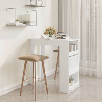 Bar Table with Storage Rack White 102x50x103.5 cm Engineered Wood