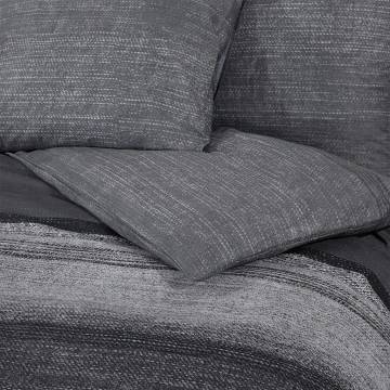 Duvet Cover Set Dark Grey 240x220 cm Cotton