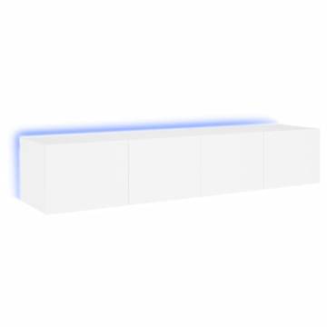 TV Wall Cabinets with LED Lights 2 pcs White 80x35x31 cm