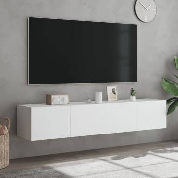 TV Wall Cabinets with LED Lights 2 pcs White 80x35x31 cm