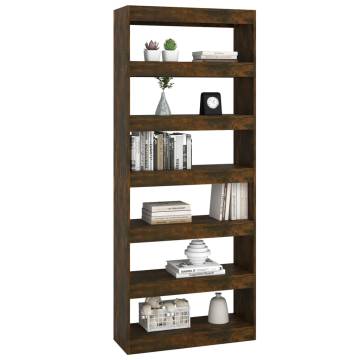 Book Cabinet/Room Divider Smoked Oak 80x30x198 cm Engineered Wood