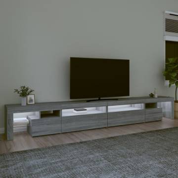 TV Cabinet with LED Lights Grey Sonoma 290x36.5x40 cm