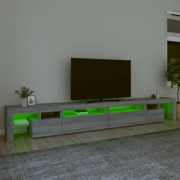 TV Cabinet with LED Lights Grey Sonoma 290x36.5x40 cm