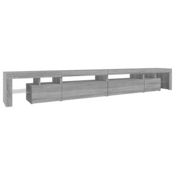 TV Cabinet with LED Lights Grey Sonoma 290x36.5x40 cm