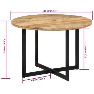 Dining Table 110x75 cm Solid Wood Mango