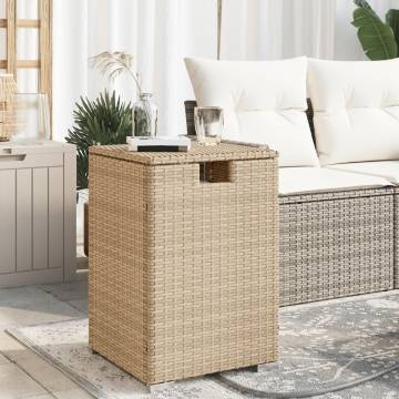 Propane Tank Cover Table Beige 40x40x60 cm Poly Rattan