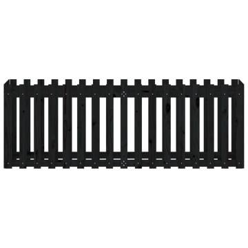 Garden Raised Bed with Fence Design Black 200x50x70 cm Solid Wood Pine