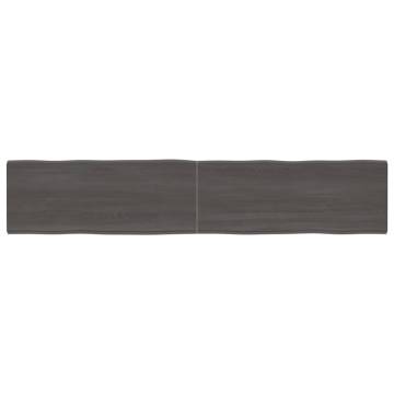 Table Top Dark Brown 200x40x(2-6) cm Treated Solid Wood Live Edge