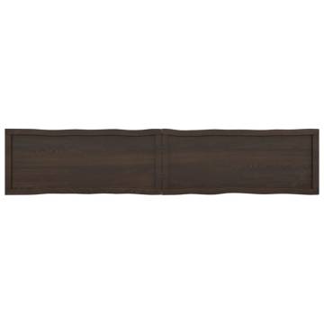 Table Top Dark Brown 200x40x(2-6) cm Treated Solid Wood Live Edge