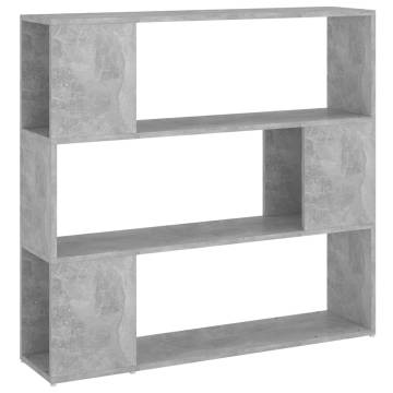 Book Cabinet Room Divider Concrete Grey 100x24x94 cm