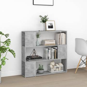 Book Cabinet Room Divider Concrete Grey 100x24x94 cm