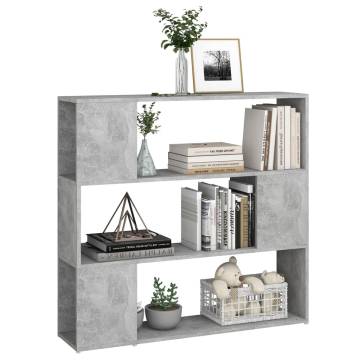 Book Cabinet Room Divider Concrete Grey 100x24x94 cm