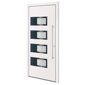 Front Door White 100x210 cm Aluminium and PVC