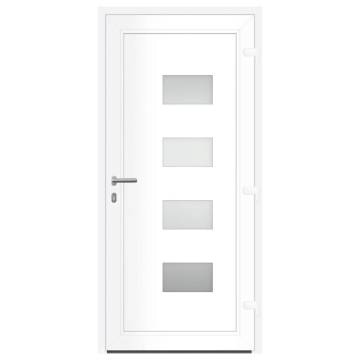 Front Door White 100x210 cm Aluminium and PVC