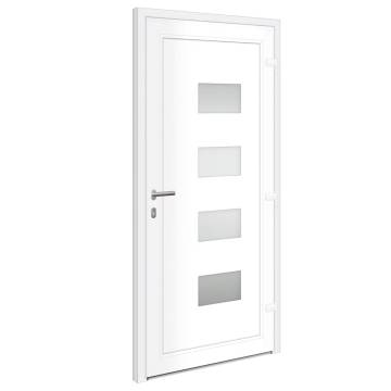 Front Door White 100x210 cm Aluminium and PVC