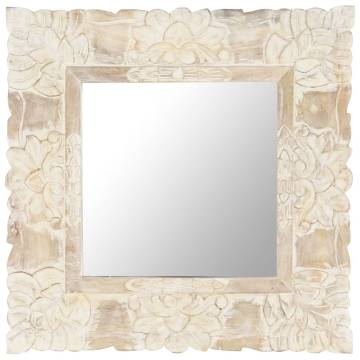 Mirror White 50x50 cm Solid Mango Wood