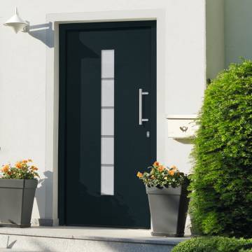 Front Door Aluminium and PVC Anthracite 110x210 cm