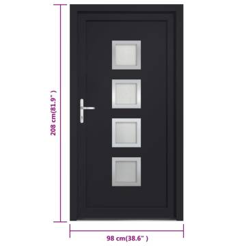 Front Door Anthracite 98x208 cm PVC