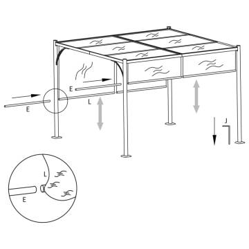 Garden Pergola with Retractable Roof 3x3 m Taupe 180 g/m²