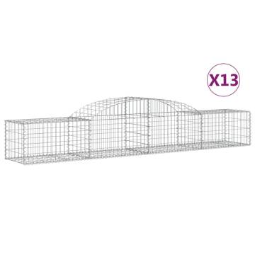 Arched Gabion Baskets 13 pcs 300x50x40/60 cm Galvanised Iron