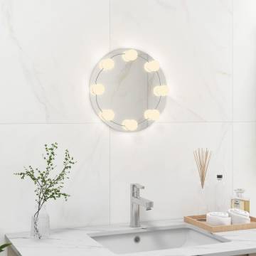 Wall Frameless Mirror with LED Lights Round Glass