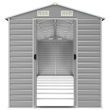 Garden Shed Light Grey 191x810x198 cm Galvanised Steel