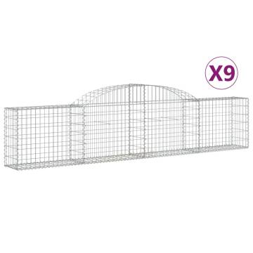 Arched Gabion Baskets 9 pcs 300x30x60/80 cm Galvanised Iron