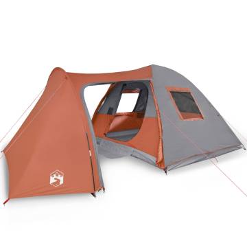 Camping Tent 6-Person Grey and Orange Waterproof