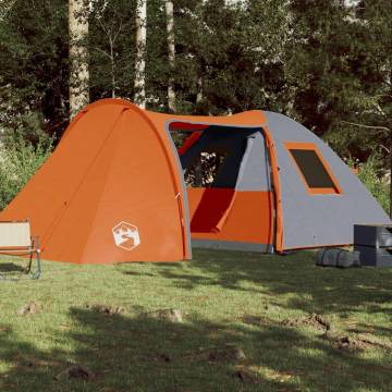 Camping Tent 6-Person Grey and Orange Waterproof