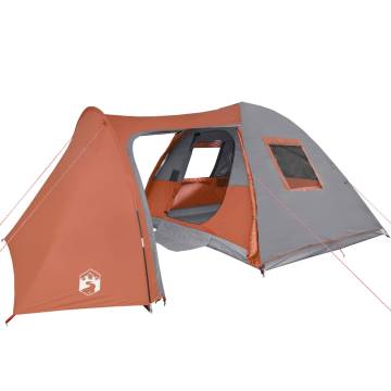 Camping Tent 6-Person Grey and Orange Waterproof