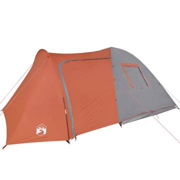 Camping Tent 6-Person Grey and Orange Waterproof