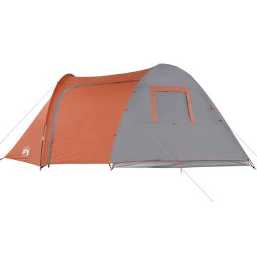 Camping Tent 6-Person Grey and Orange Waterproof