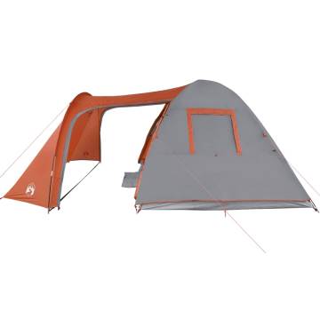 Camping Tent 6-Person Grey and Orange Waterproof