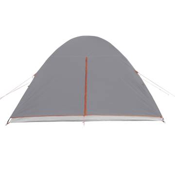 Camping Tent 6-Person Grey and Orange Waterproof