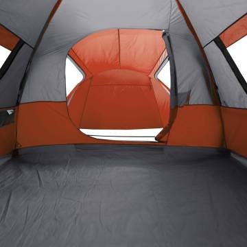 Camping Tent 6-Person Grey and Orange Waterproof